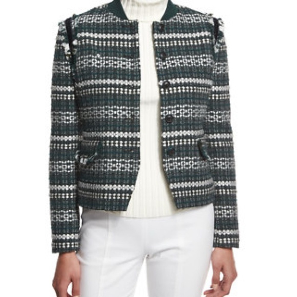 Tory Burch Norfolk Horseback Tweed Blazer